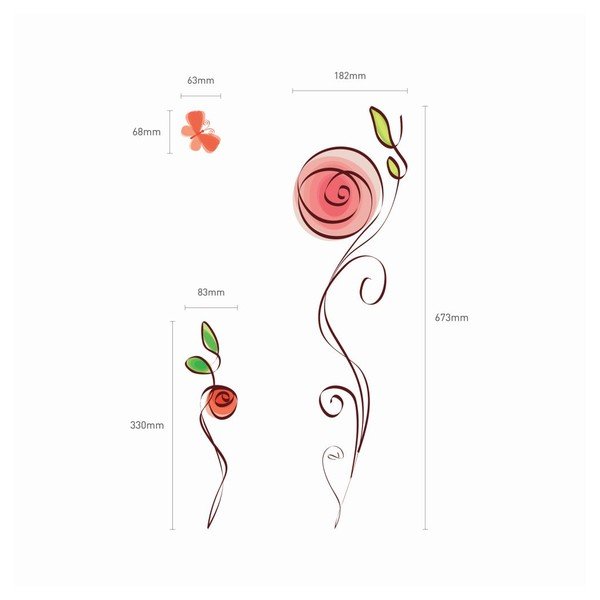 Set autocolante Ambiance Roses And Butterflies Decals-image-2