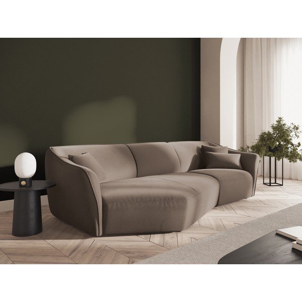 Colțar maro cu tapițerie din catifea Tokyo – Cosmopolitan Design-image-1