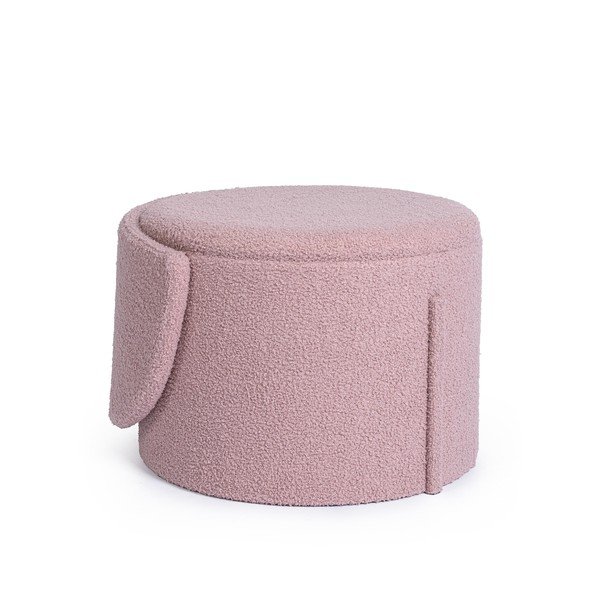 Puf roz prăfuit cu tapițerie din țesătură bouclé Anthea – Yes Everyday-image-3
