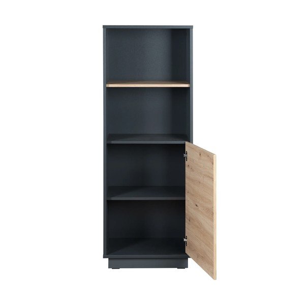 Bibliotecă pentru copii  gri antracit/natural  cu aspect de lemn de stejar 55x150 cm Lenn – Roba-image-2