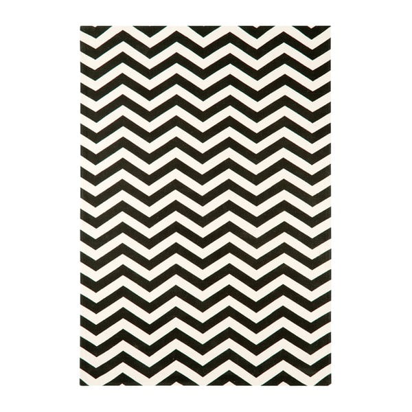 Covor Asiatic Carpets Zig Zag, 160 x 230 cm, alb-negru