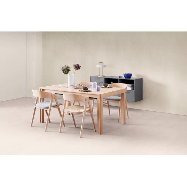 Masă de dining extensibilă cu aspect de lemn de stejar cu blat suplimentar 96x160 cm Join – Hammel Furniture-image-1