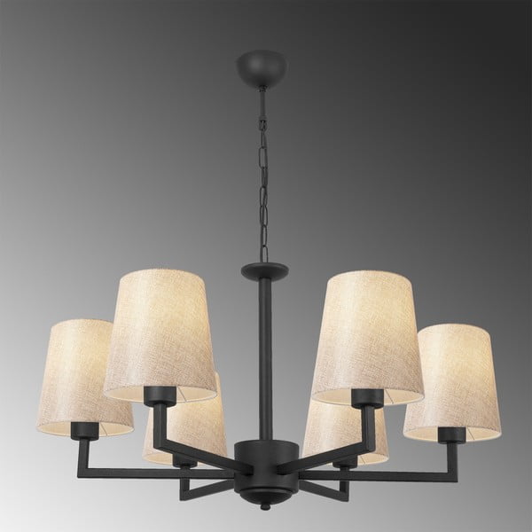 Lustră neagră cu abajur textil Profil – Opviq lights-image-3