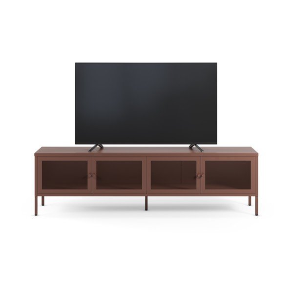 Comodă TV burgundy din metal 160x50x35 cm Fayna – Marckeric-image-4
