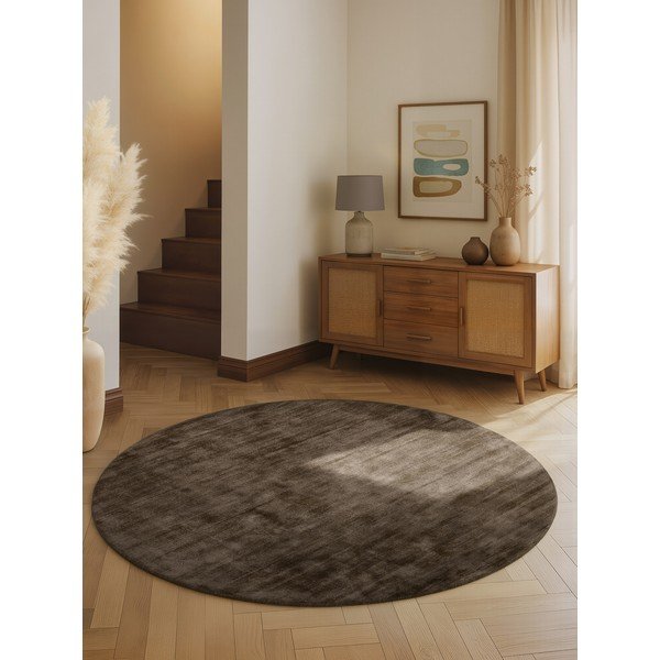 Covor maro țesut manual rotund din viscoză ø 150 cm Noemi – Vikosa-image-1