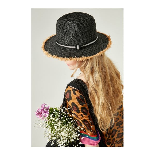 Pălărie din paie pentru femei Alexander McKensey Parlak, negru