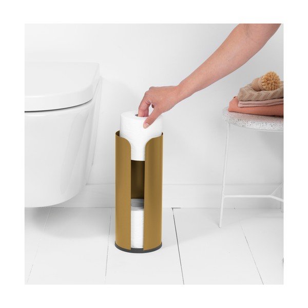 Suport pentru hârtie igienică auriu din oțel ReNew – Brabantia-image-2