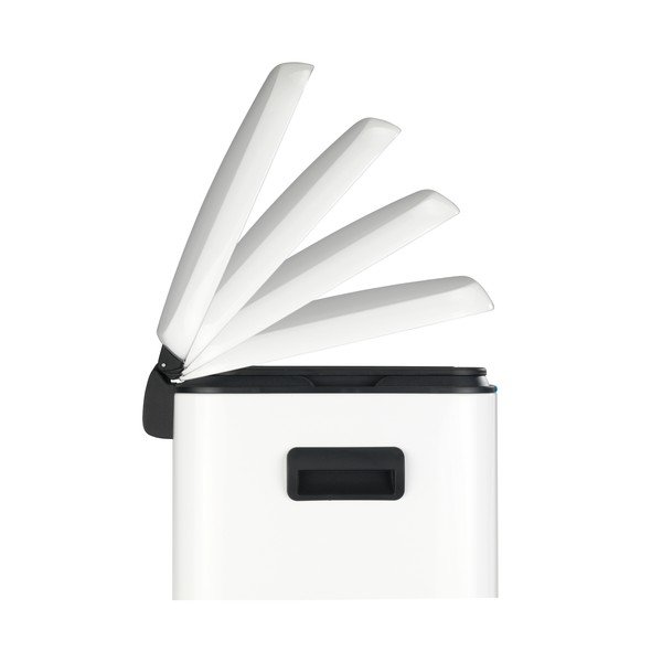 Coș de gunoi cu 2 compartimente Wenko, 2 x 20 l, alb-image-2