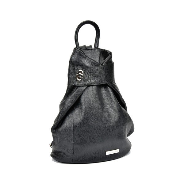 Ghiozdan din piele Anna Luchini Makna, negru-image-2