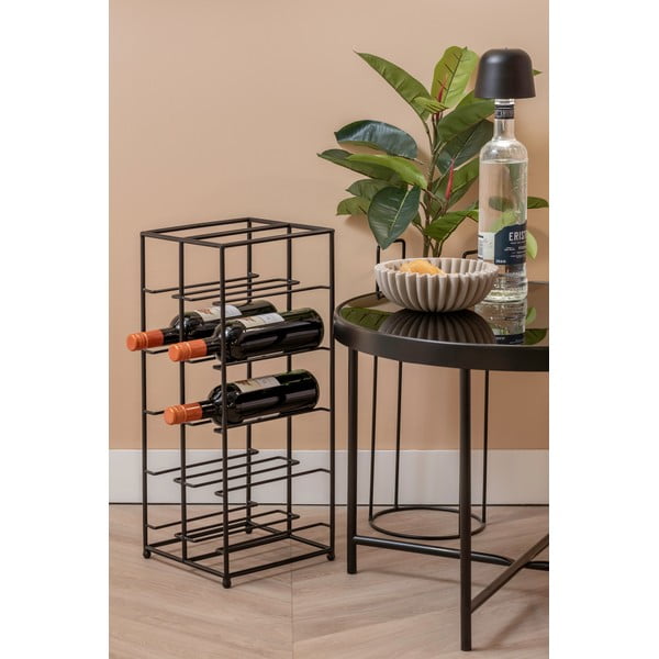 Raft pentru sticle de vin negru din metal număr de sticle 10 25x57x22,5 cm Dual Floor – PT LIVING-image-1