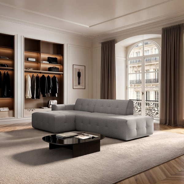 Colțar gri (cu colț pe partea stângă, cu șezlong) Tuil – Rodier-image-1