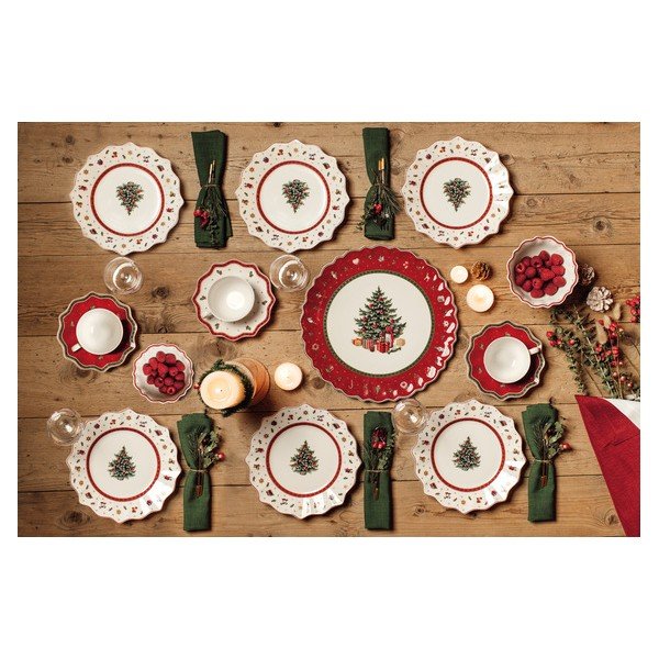 Cană din porțelan cu farfurioară alb cu motiv de Crăciun Villeroy & Boch, 0,3 l-image-1