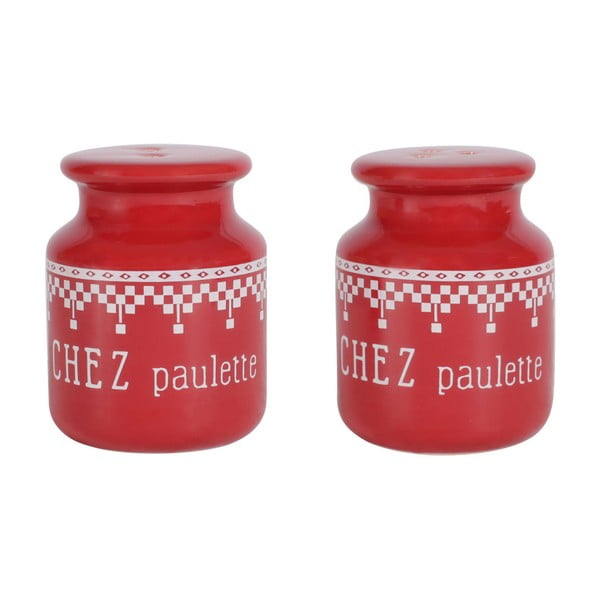 Set solniță sare și piper Comptoir de Famille Paulette, roșu