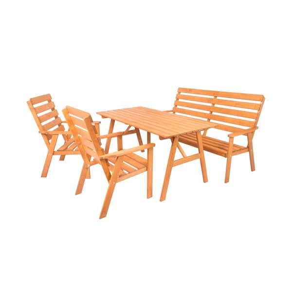 Set de dining pentru grădină din lemn pentru 4 persoane Sylva – Rojaplast