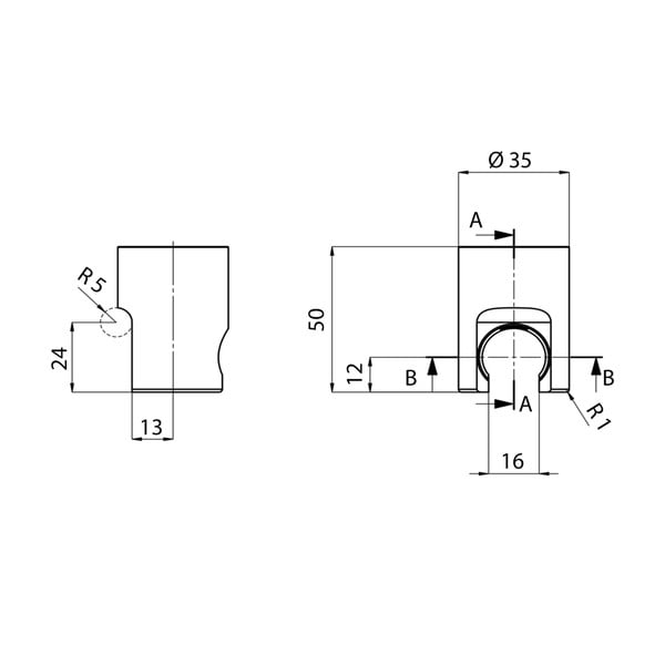 Suport pentru capul de duș auriu din alamă ø 3,5 cm – Sapho-image-1