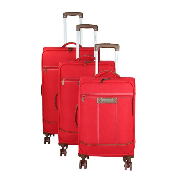 Set 3 valize cu roți Murano Steward, roșu