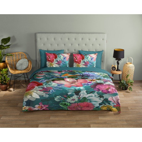 Lenjerie de pat turcoaz din bumbac  140x200 cm – Good Morning-image-1