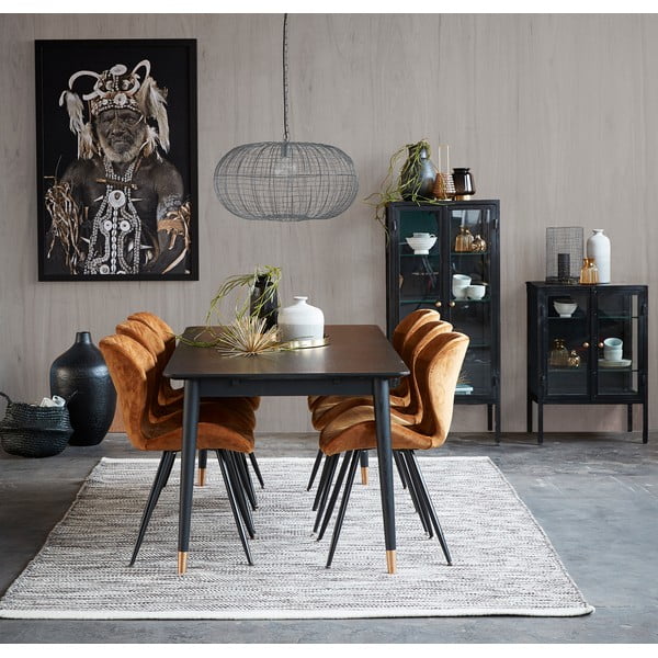 Masă din lemn de cauciuc Canett Nelly, 180 x 90 cm, negru-image-1