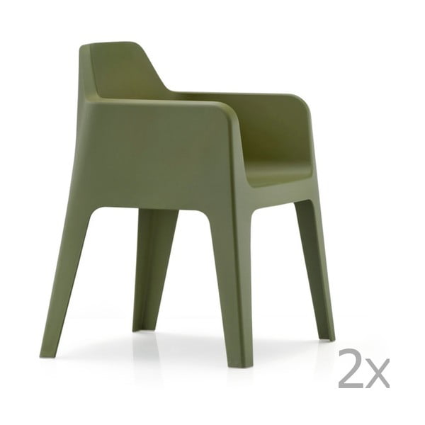 Set 2 scaune de grădină Pedrali Plus, verde