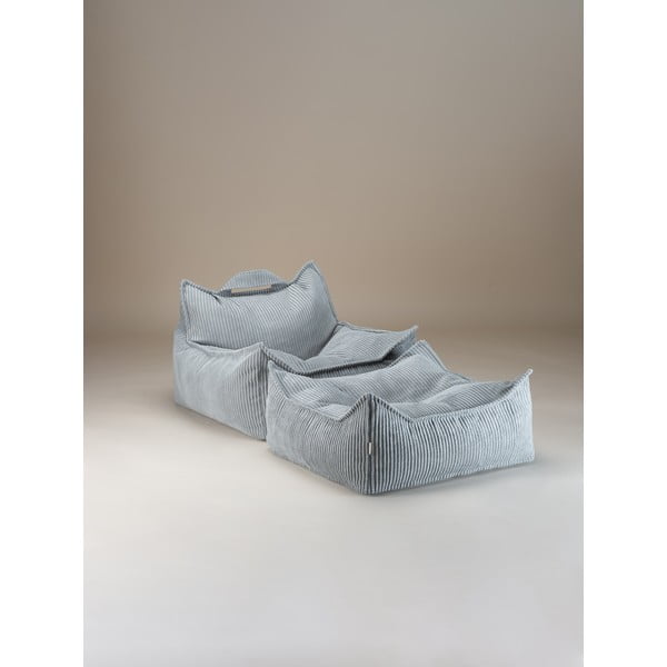 Fotoliu puf pentru copii verde mentă cu tapițerie din catifea reiată Chair – Wigiwama-image-3