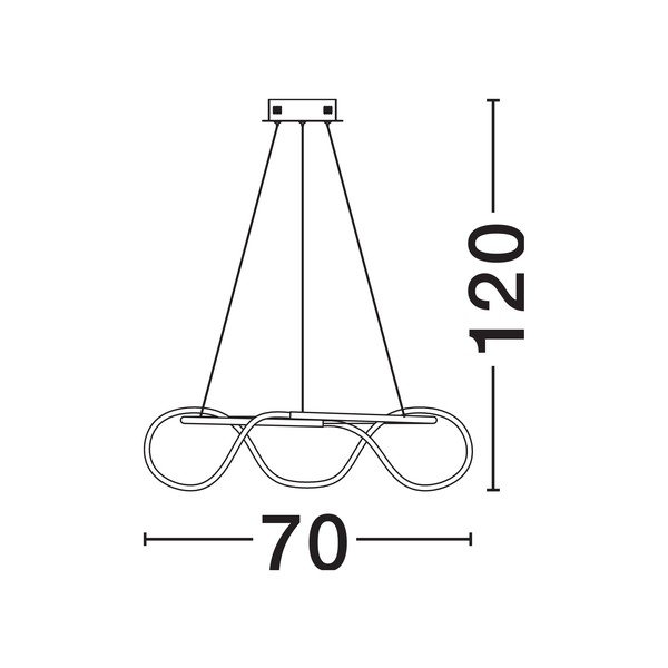 Lustră aurie LED cu intensitate reglabilă din aluminiu cu abajur din sticlă acrilică ø 70 cm Tiriac – Nova Luce-image-4