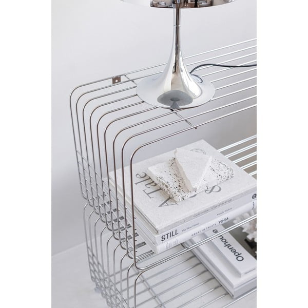 Bibliotecă de perete argintiu-lucios din metal 70x30 cm Wire – Mette Ditmer Denmark-image-3