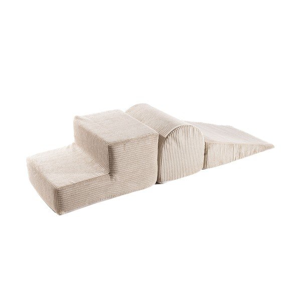 Teren de joacă din spumă bej 3 buc. din catifea reiată înălțime 30 cm 45x143 cm – Meowbaby