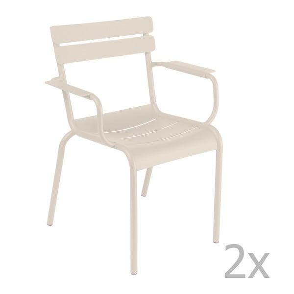 Set 2 scaune cu mânere Fermob Luxembourg, crem 