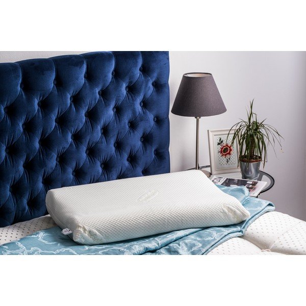 Pernă din spumă cu memorie ProSpánek Bio Wave, 42 x 72 cm, alb-image-1