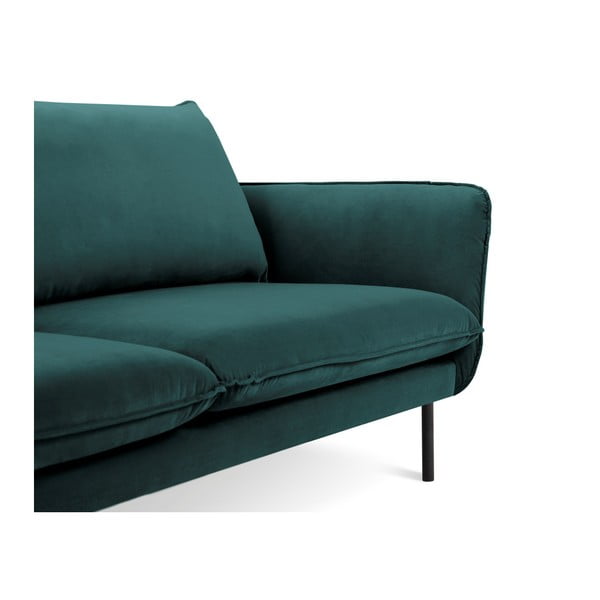Canapea țesătură catifea Cosmopolitan Design Vienna, 160 cm, verde petrol-image-3