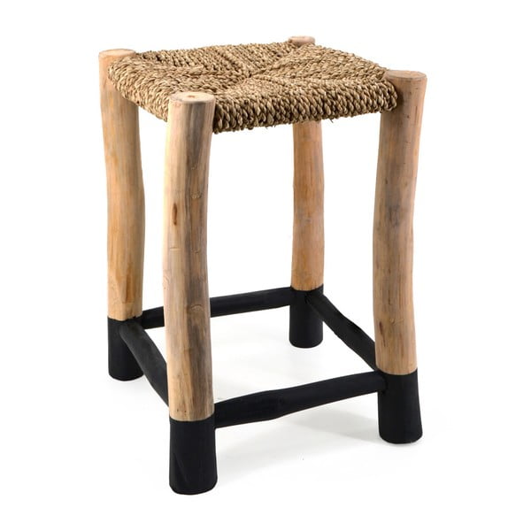 Scăunel din lemn cu șezut din ratan Moycor Marsella