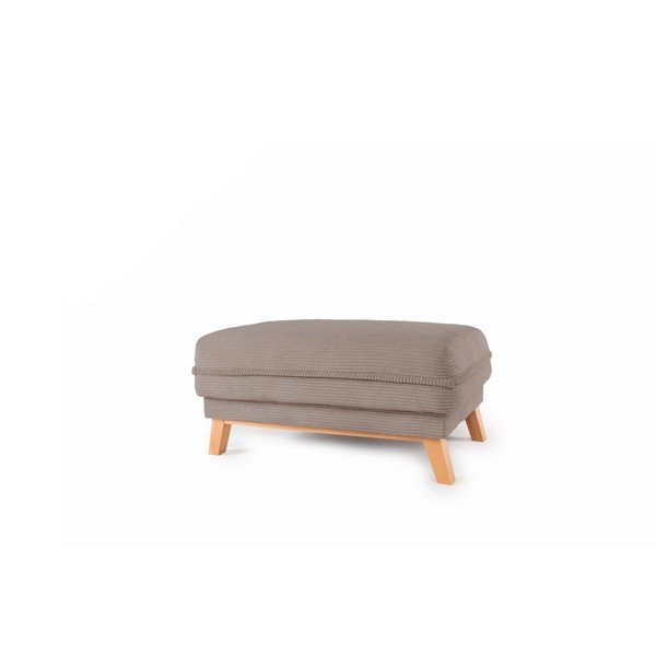 Taburet taupe cu tapițerie din catifea reiată Tori – Bonami Selection-image-1
