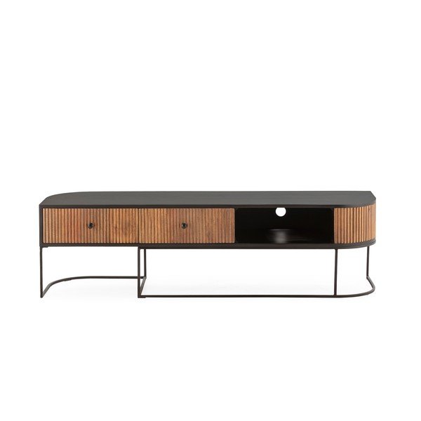 Comodă TV în culoare naturală din lemn de mango 160x45x40 cm Curve – MOME-image-2