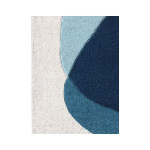 Covor din lână HARTÔ Serge, 180 x 220 cm, albastru - gri-image-1
