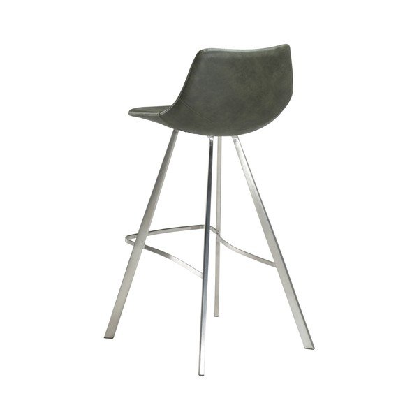 Scaun de bar cu picioare metalice DAN–FORM Pitch, verde-image-1
