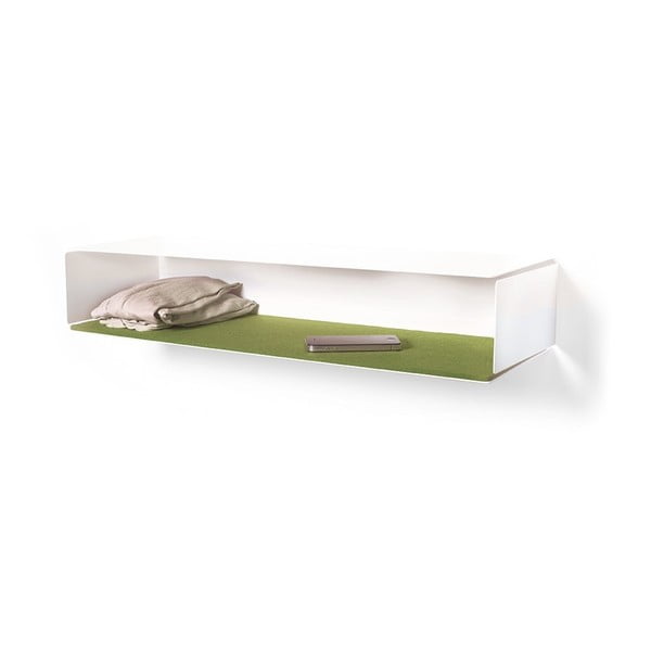 Raft de perete alb cu bază din pâslă verde Slawinski Side Box 