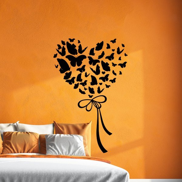 Autocolant Ambiance Cloud Of Butterflies In Heart