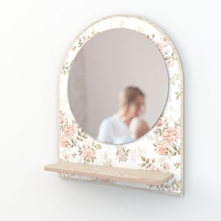 Oglindă de perete cu raft ø 35 cm Roses - Dekornik