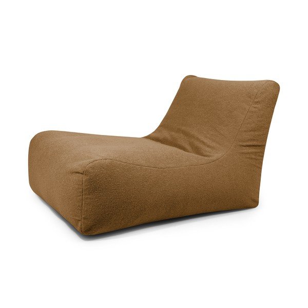 Fotoliu bean bag maro cu tapițerie din țesătură bouclé Lounge 100 – SLOWDOWN