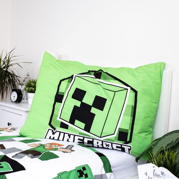 Lenjerie de pat pentru copii din microfibră pentru pat de o persoană 140x200 cm Minecraft – Jerry Fabrics-image-4