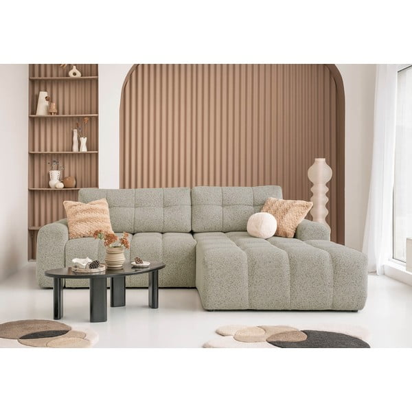 Colțar modular maro deschis extensibil/cu spațiu de depozitare (cu colț pe partea dreaptă) Lulu – Miuform-image-1