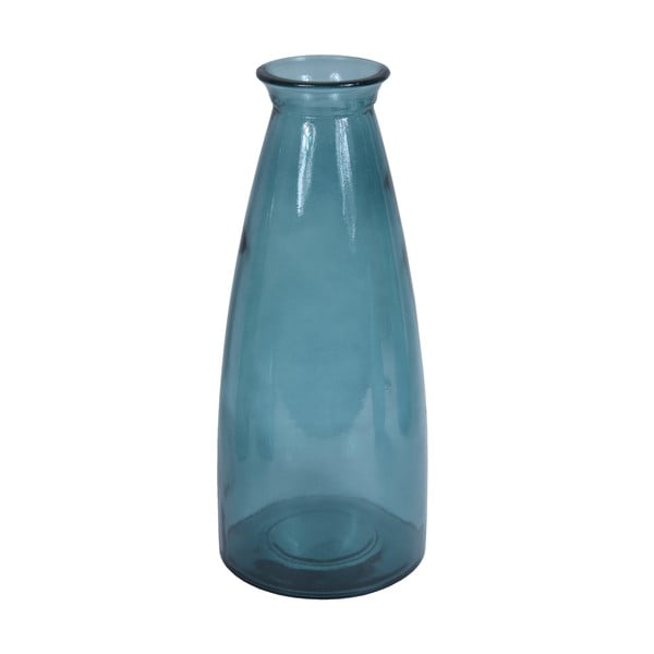 Vază din sticlă reciclată Ego Dekor Florero, înălțime 40 cm, albastru