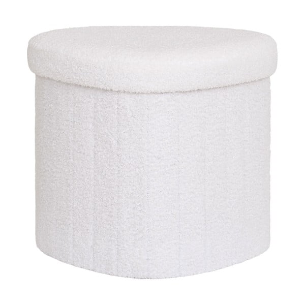 Taburet alb cu tapițerie din țesătură bouclé Medford – House Nordic