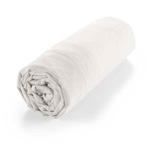 Cearceaf alb din bumbac organic cu elastic 140x190 cm Biolina – douceur d'intérieur-image-4