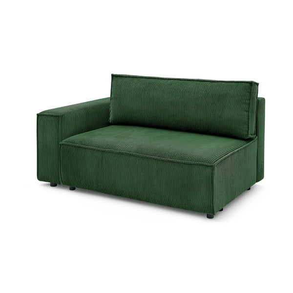 Modul pentru canapea verde cu tapițerie din catifea reiată  (cu colț pe partea stângă ) Nihad modular – Bobochic Paris