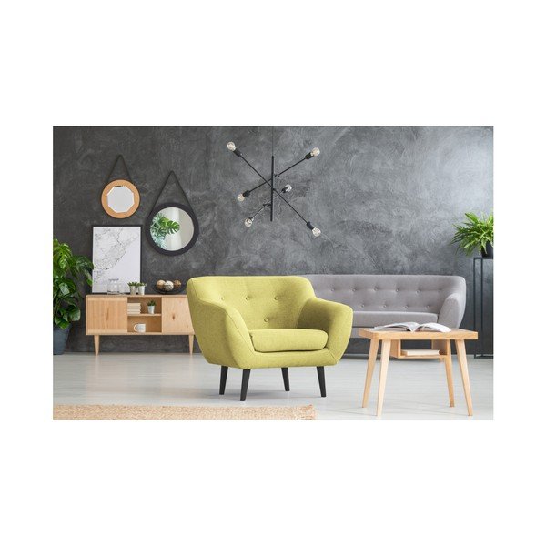 Fotoliu cu picioare maro Mazzini Sofas Piemont, galben-image-4