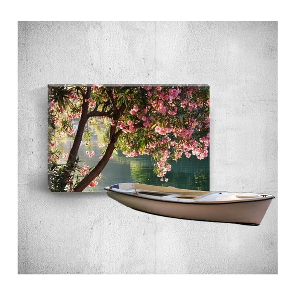 Tablou de perete 3D Mosticx Boat On River, 40 x 60 cm