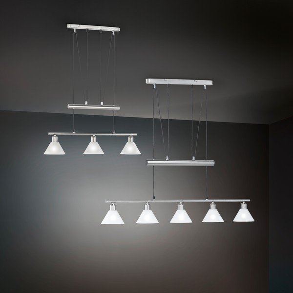 Lustră argintie cu abajur din sticlă Stamina – Trio-image-2