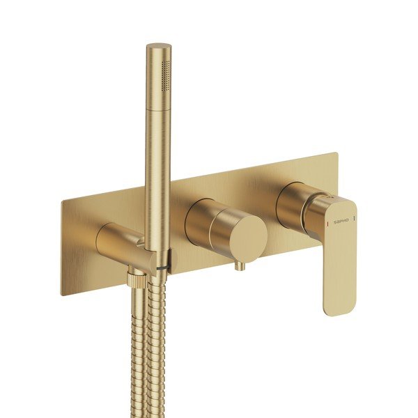 Baterie aurie pentru duș încastrată (3 ieșiri) Spy – Sapho-image-2