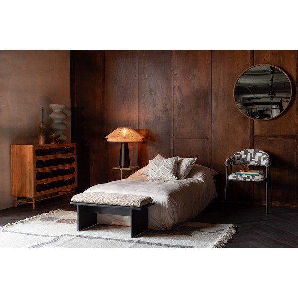 Bancă bej cu tapițerie din țesătură bouclé Shiho – Dutchbone-image-3